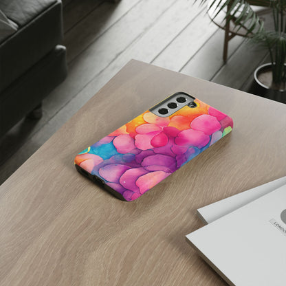 Sunset Petals Watercolor Samsung Galaxy Case – Slim Design, Glossy Finish