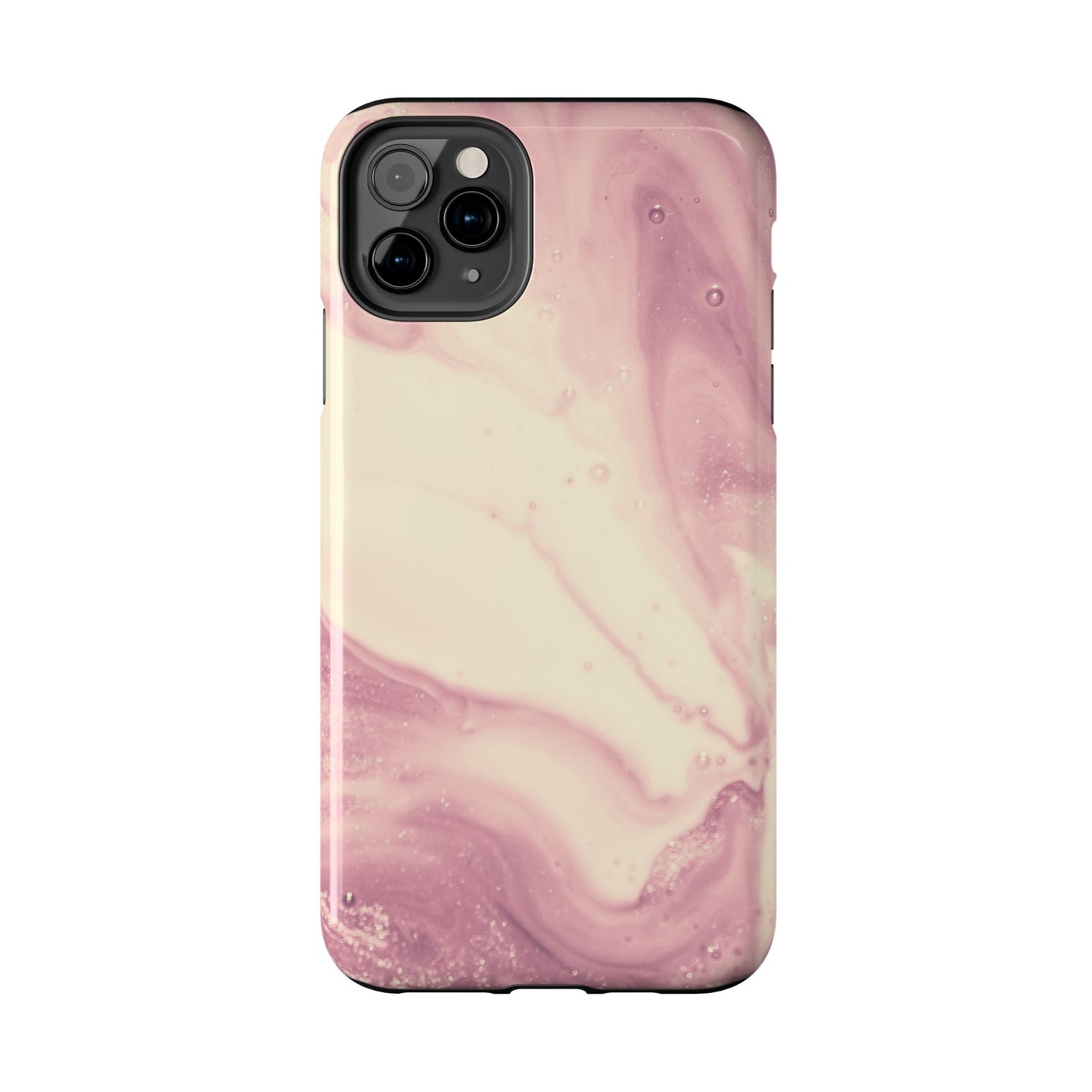 Blush Marble Glow – iPhone Case with Rose Gold & Pink Swirl Pattern