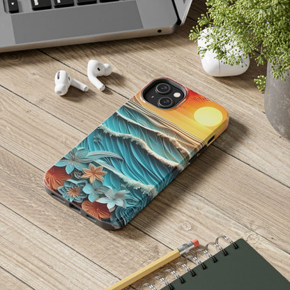 Tropical Sunset Paper Art Ocean – iPhone Series Case