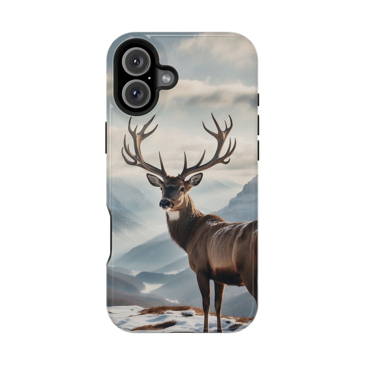 Alpine Majesty: Stag in Snow – MagSafe iPhone Case