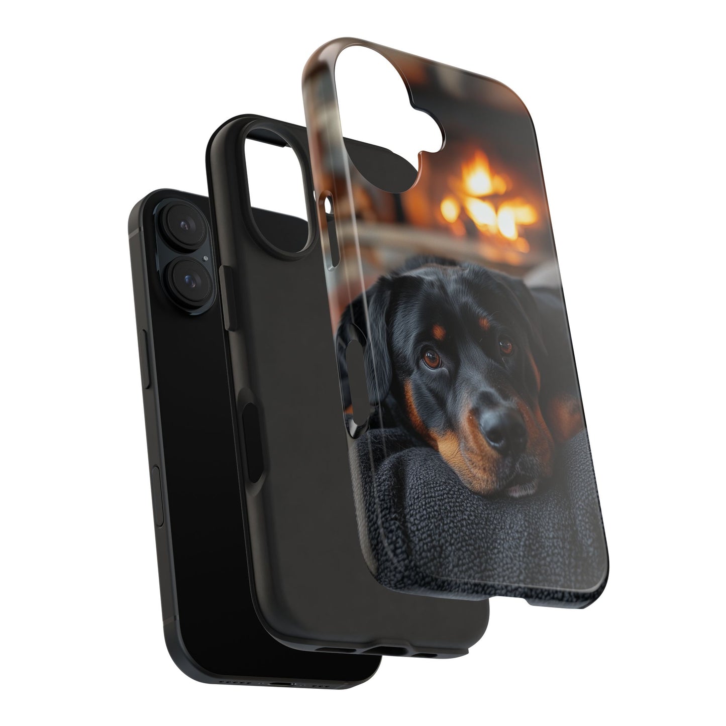 Warm Rottweiler by the Fireplace Samsung Galaxy Case – Rustic Charm for Dog Lovers