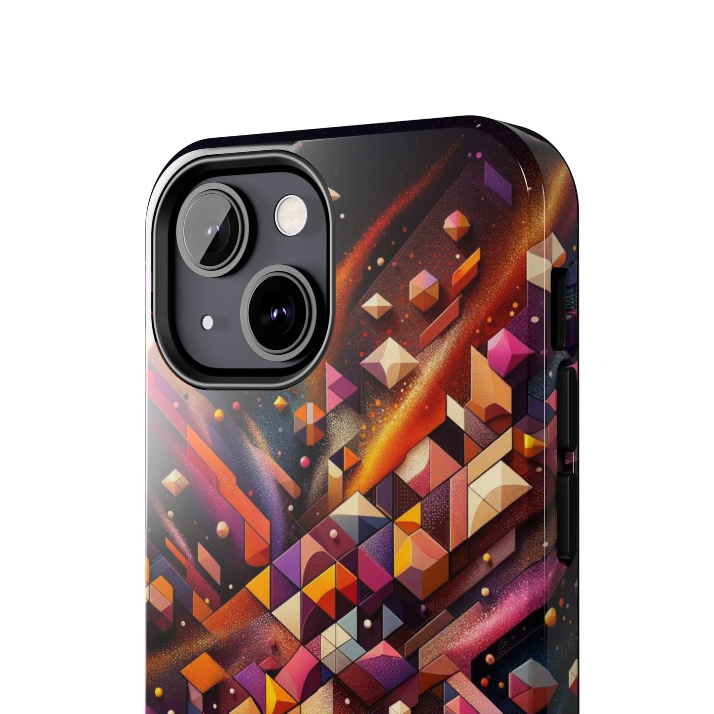 Geometric Galaxy iPhone Case - Abstract Cosmic Protective Cover - Retro Gamer