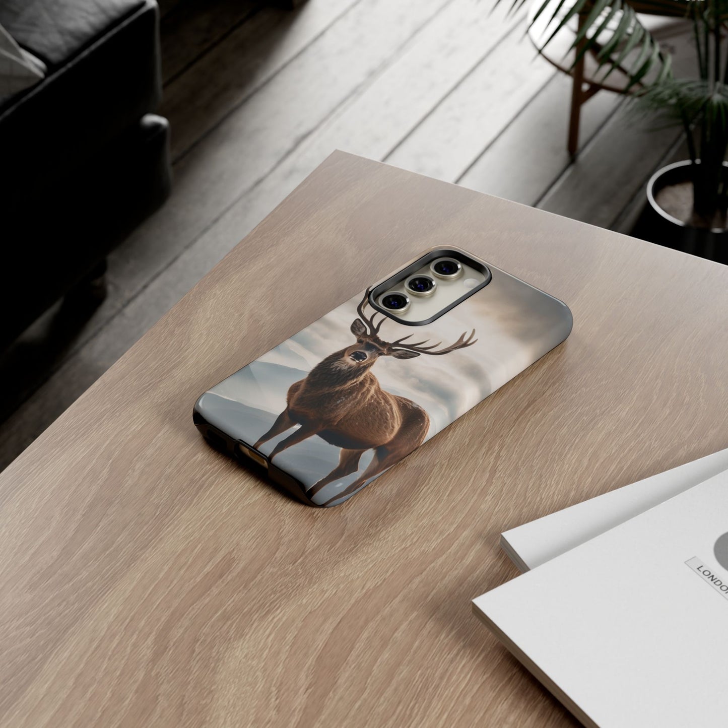 Alpine Majesty: Stag in Snow – Samsung Galaxy Case