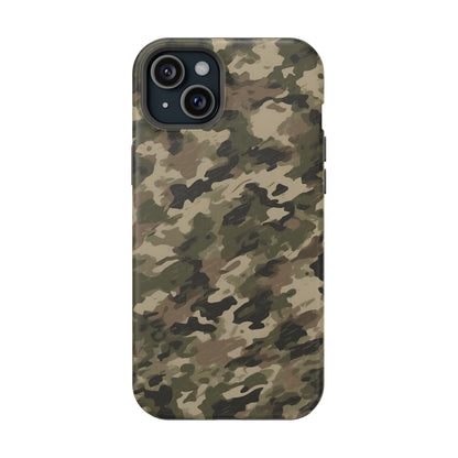 Classic Light Brown Camouflage – MagSafe iPhone Case with Rugged Elegance