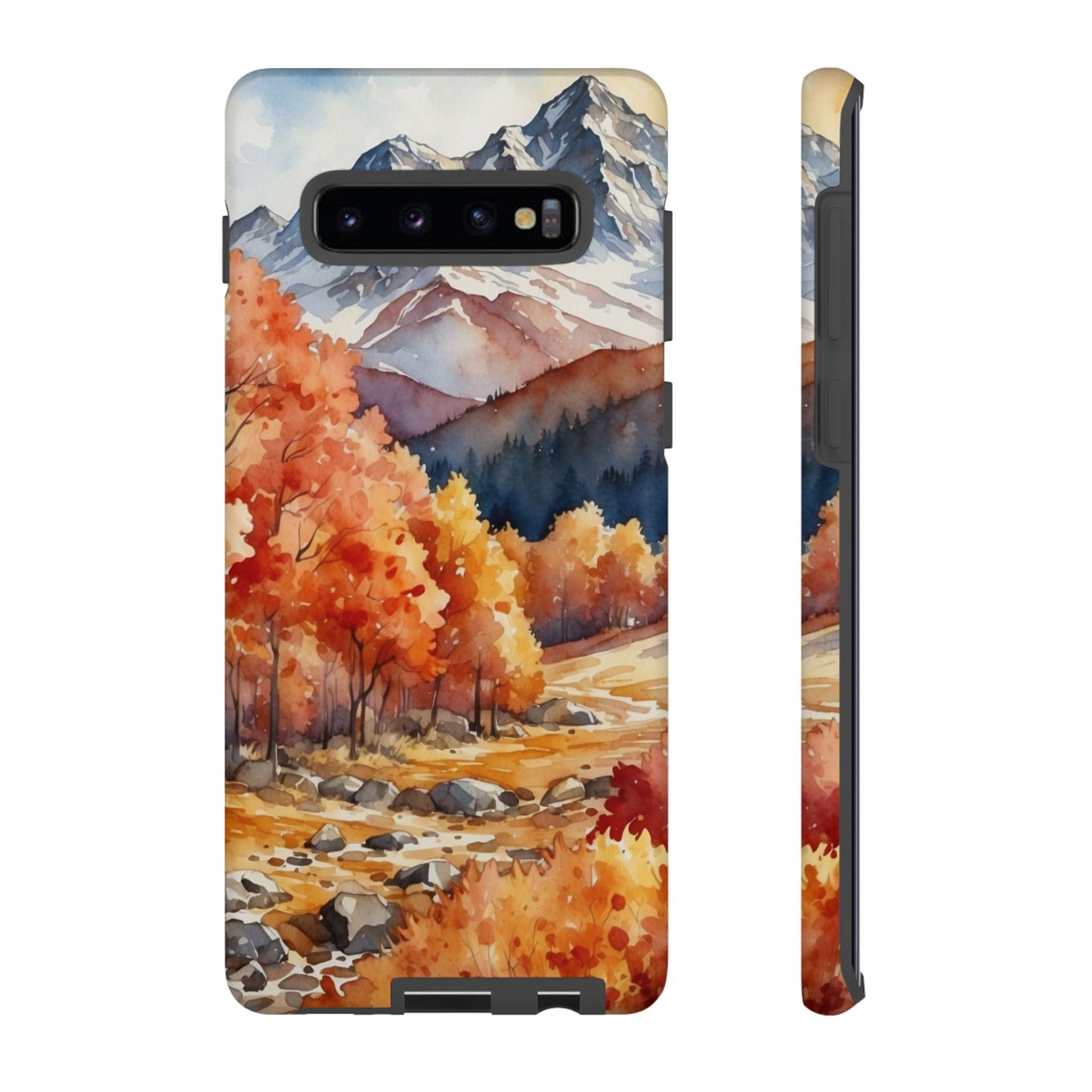 Watercolor Autumn Forest and Mountains - Samsung Galaxy Case