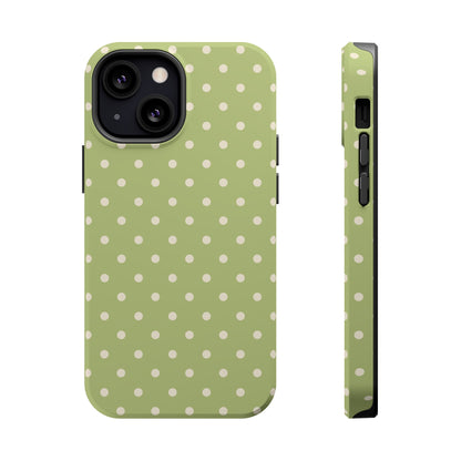 Sage Green Polka Dots – MagSafe iPhone Case