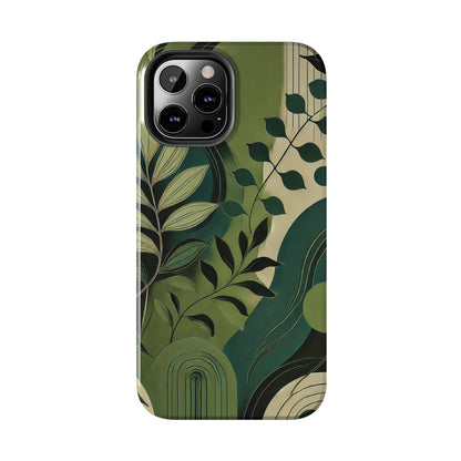 Abstract Green Leaves iPhone Case - Nature-Inspired Protective Cover