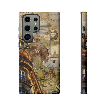 Parisian Dream Collage Samsung Galaxy Case – Dual-Layer Protection with Vintage French Aesthetic