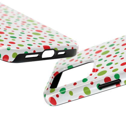 Red & Green Christmas Polka Dots – iPhone Case