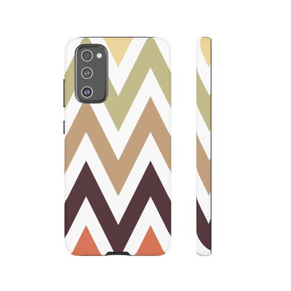 Earthy Chevron Samsung Galaxy Case – Boho-Inspired Design with Dual-Layer Protection