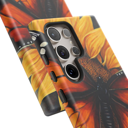 Monarch Butterfly & Sunflower Art – iPhone Case