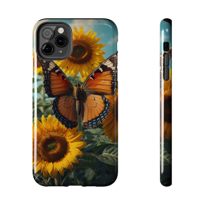 Vibrant Butterfly & Sunflower – iPhone Case