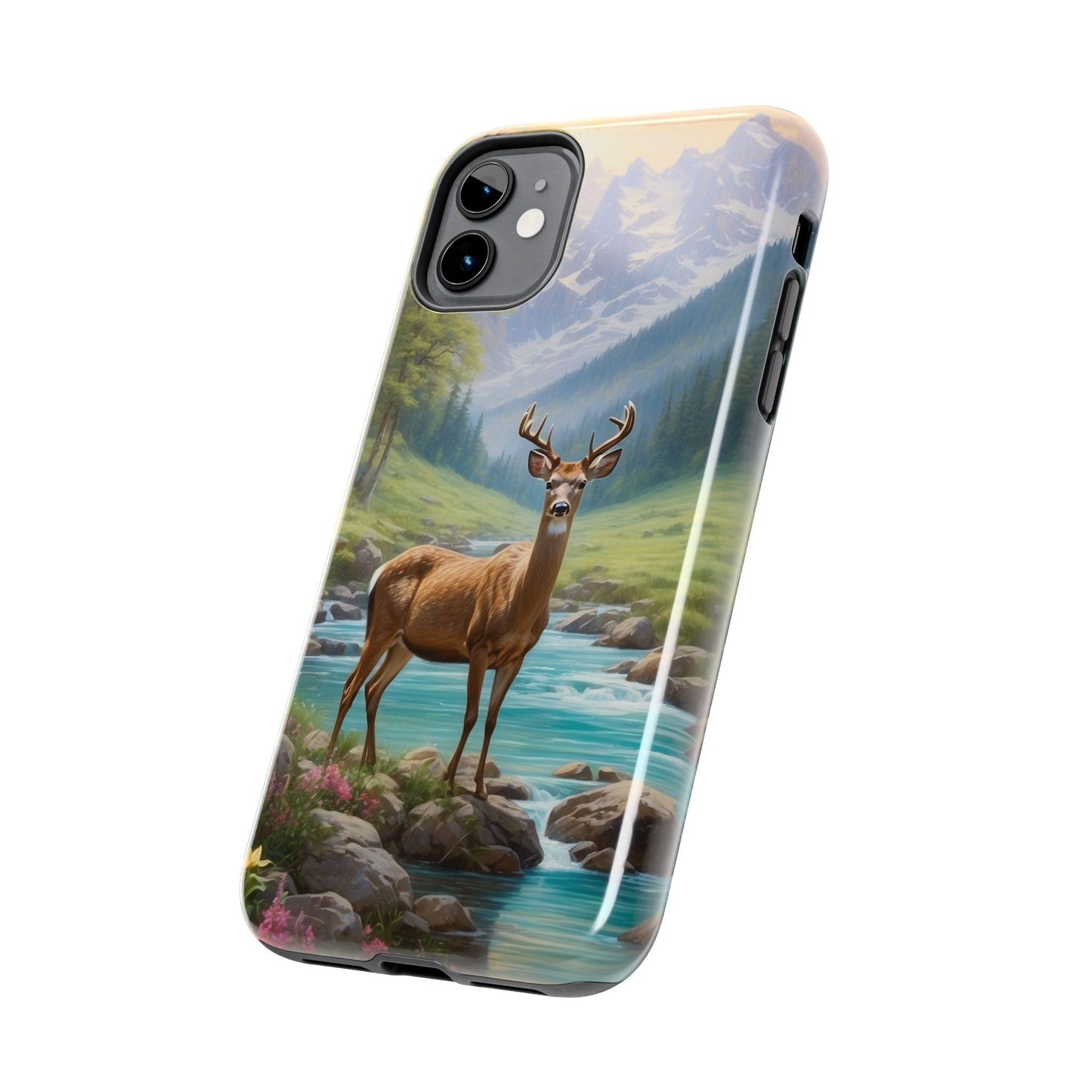 Alpine Serenity – Stag in Mountain Bliss iPhone Cases