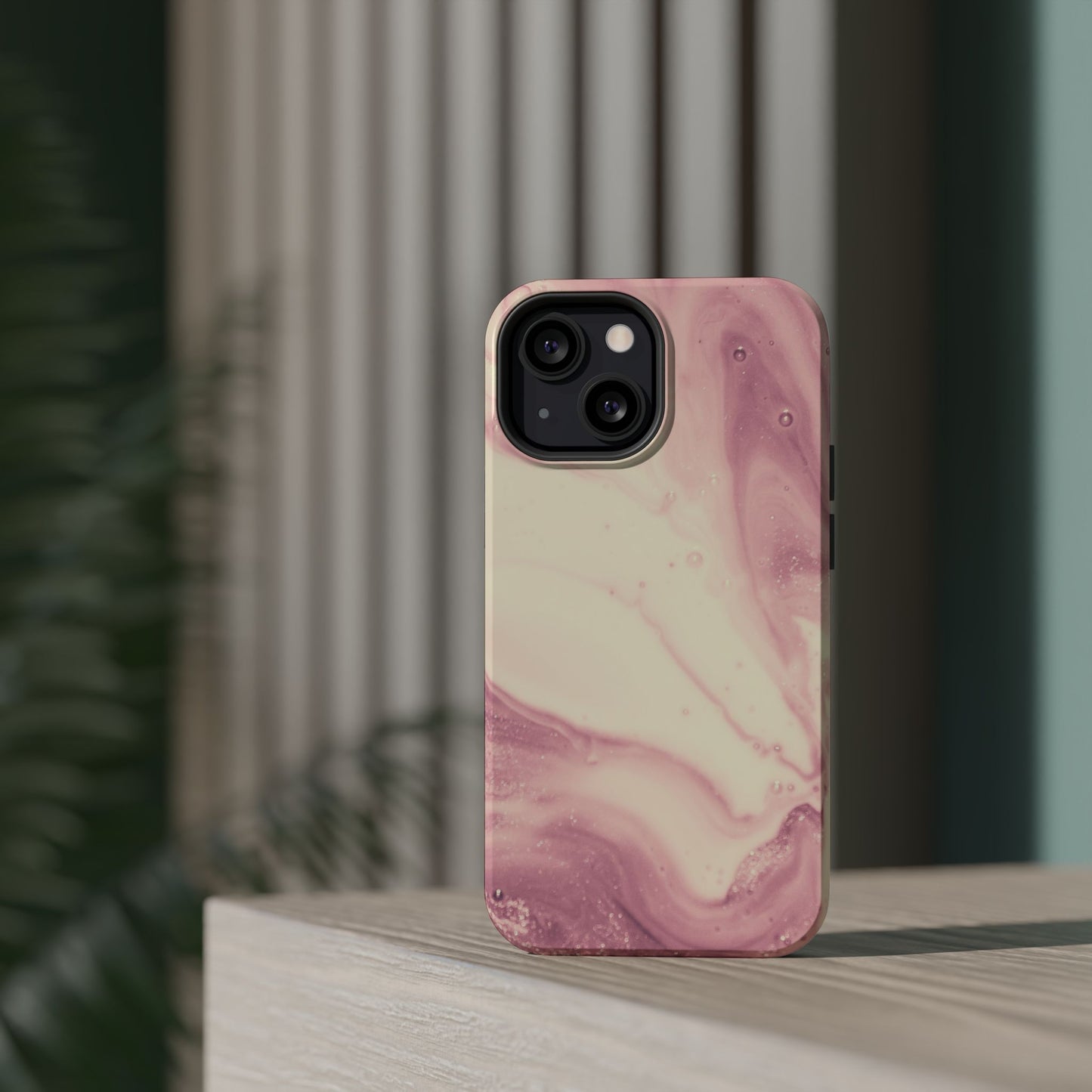 Blush Marble Glow – MagSafe Case with Pink & Rose Gold Marble Design