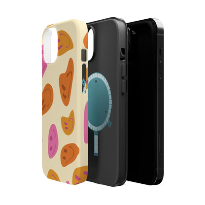 Retro Smiley Faces MagSafe iPhone Case – Shockproof, Matte Finish, Dual-Layer Protection