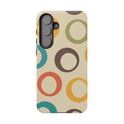 Retro Colorful Rings Samsung Galaxy Case – Shockproof, Matte Finish, Dual-Layer Protection