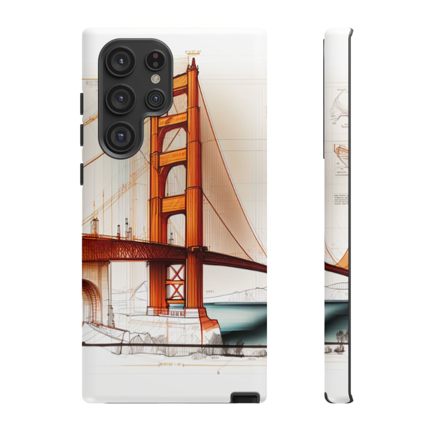 Golden Gate Bridge Samsung Galaxy Case - Architectural Sketch Design