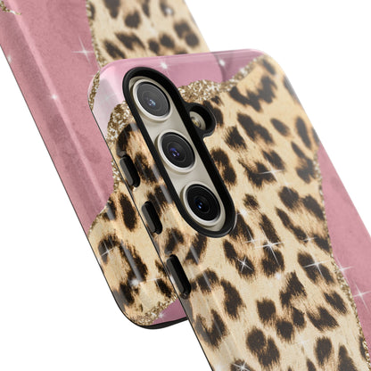 Pink Glam Leopard - Samsung Galaxy Series Case with Glitter Accents