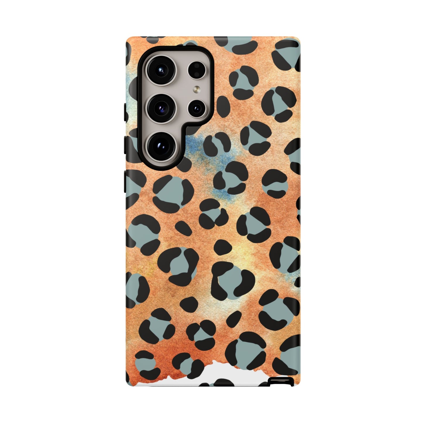 Sunset Watercolor Leopard Print Tough Samsung Galaxy Case – Artistic Animal Pattern with Dual-Layer Protection