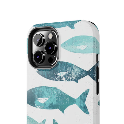 Vintage Blue Fish Print - iPhone Series Case