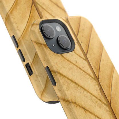 Golden Leaf Texture MagSafe Case – Minimal Nature Design