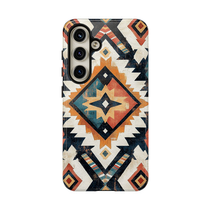 Vintage Southwestern Diamond Tough Samsung Galaxy Case – Rustic Tribal Design, Dual - Layer Protection - BOGO Cases