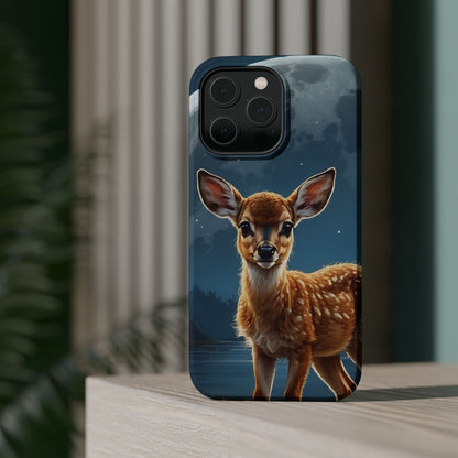 MagSafe-Compatible iPhone Case – Enchanted Fawn Under the Moonlit Sky