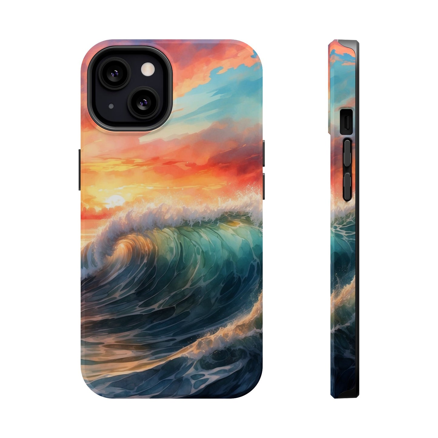 Ocean Wave Sunset MagSafe iPhone Case – Coastal Vibes Design