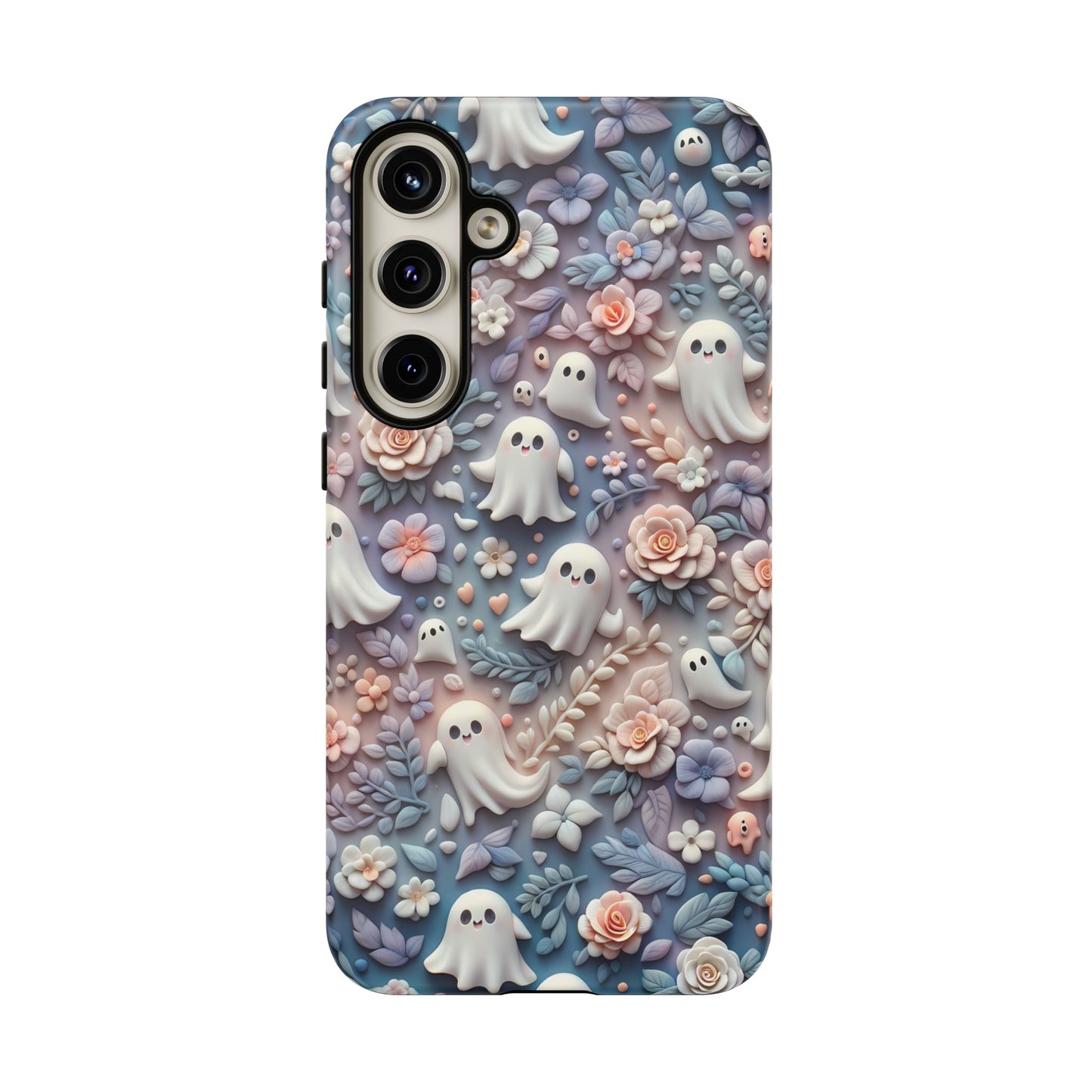 Ghosts Flowers Phone Case - Enchanting Ethereal Clay Autumn and Halloween Aesthetic - Fits All iPhones, Samsung Galaxy, & Google Pixel - BOGO Cases