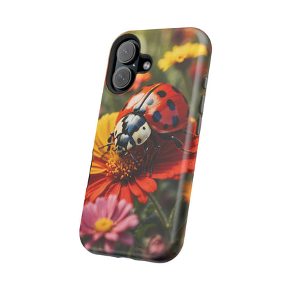 Ladybug on Orange Daisy - MagSafe iPhone Case