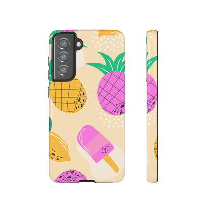 Tropical Pop Samsung Galaxy Case – Fun Pineapple & Lemon Design with Vibrant Summery Colors