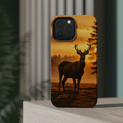 Sunset Majesty: Regal Stag – MagSafe iPhone Case