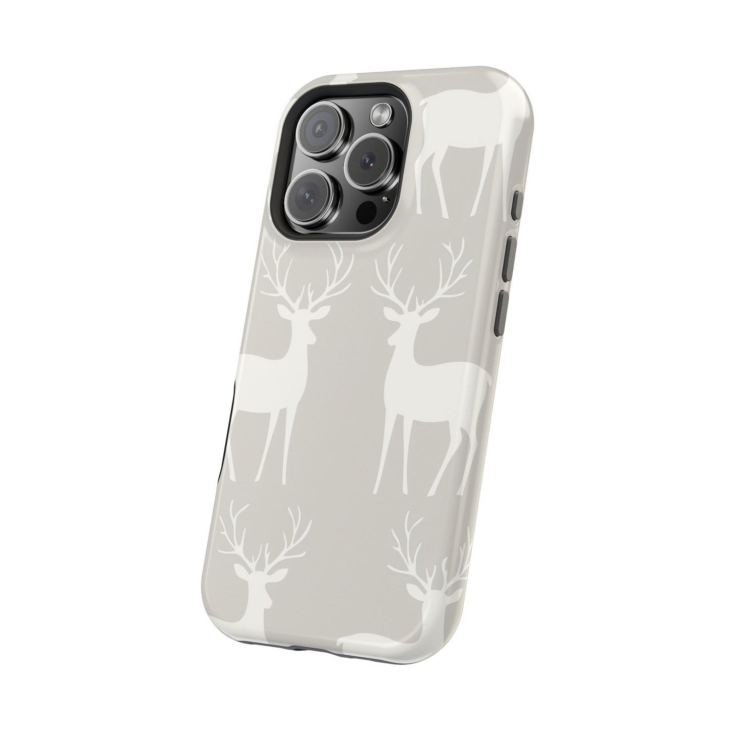 Elegant White Reindeer Pattern – MagSafe iPhone Series Case