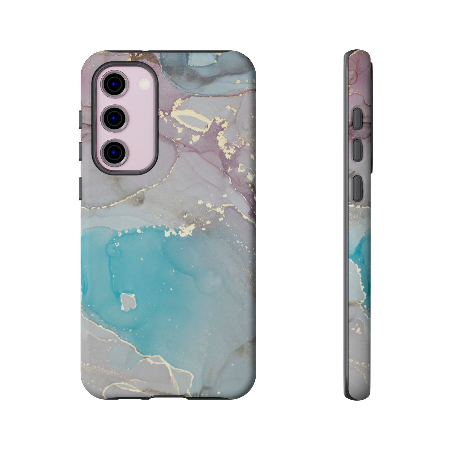 Sky Blue & Purple Marble Wave – Samsung Galaxy Case with Elegant Swirl Design