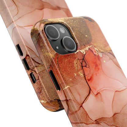 Ruby Red Marble Samsung Galaxy Case - Elegant Red Marble with Gold Accents