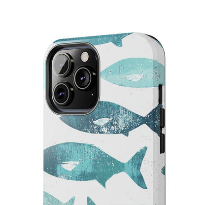 Vintage Blue Fish Print - iPhone Series Case