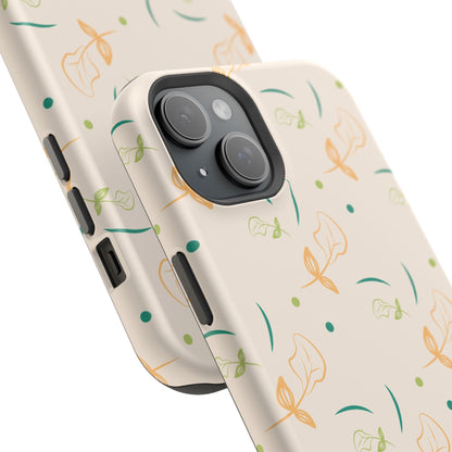 Soft Pastel Abstract Floral Tough MagSafe iPhone Case – Playful Minimalist Design with Dual-Layer Protection