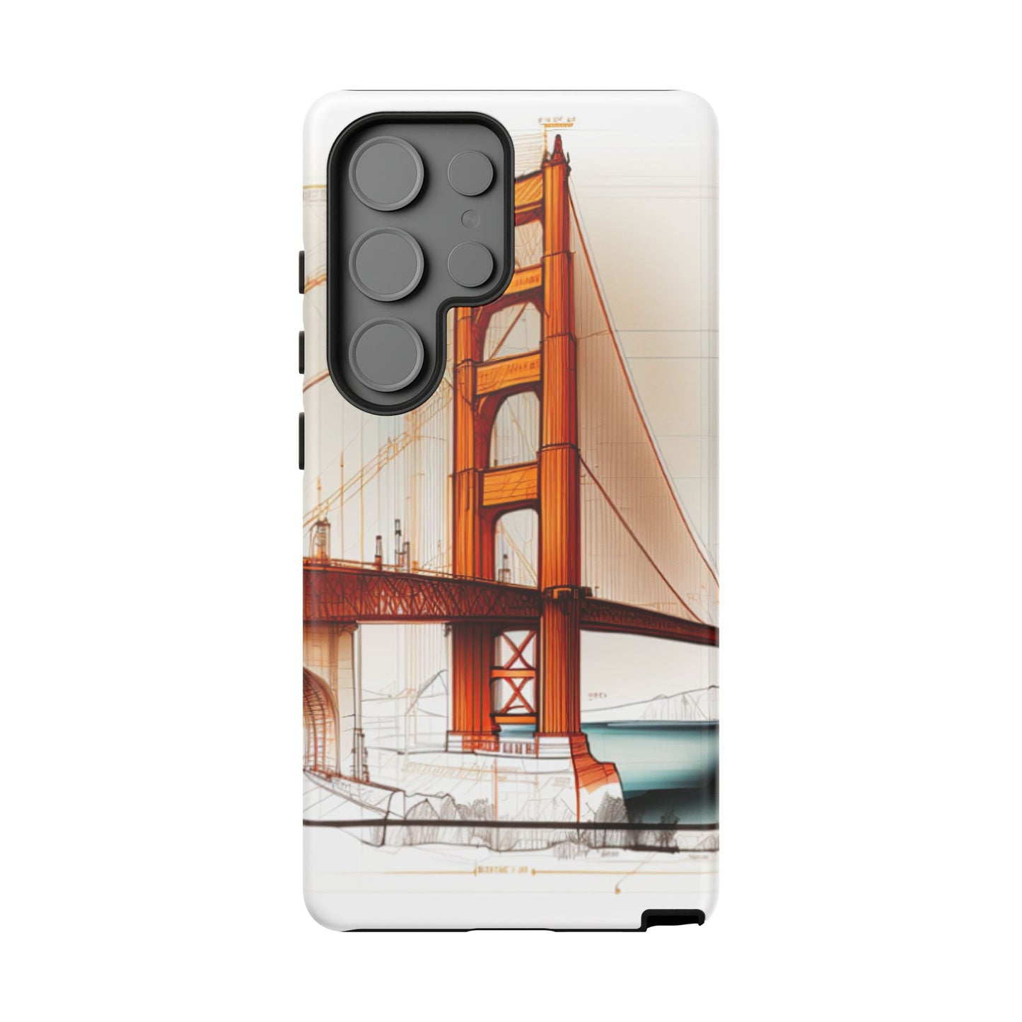 Golden Gate Bridge Samsung Galaxy Case - Architectural Sketch Design