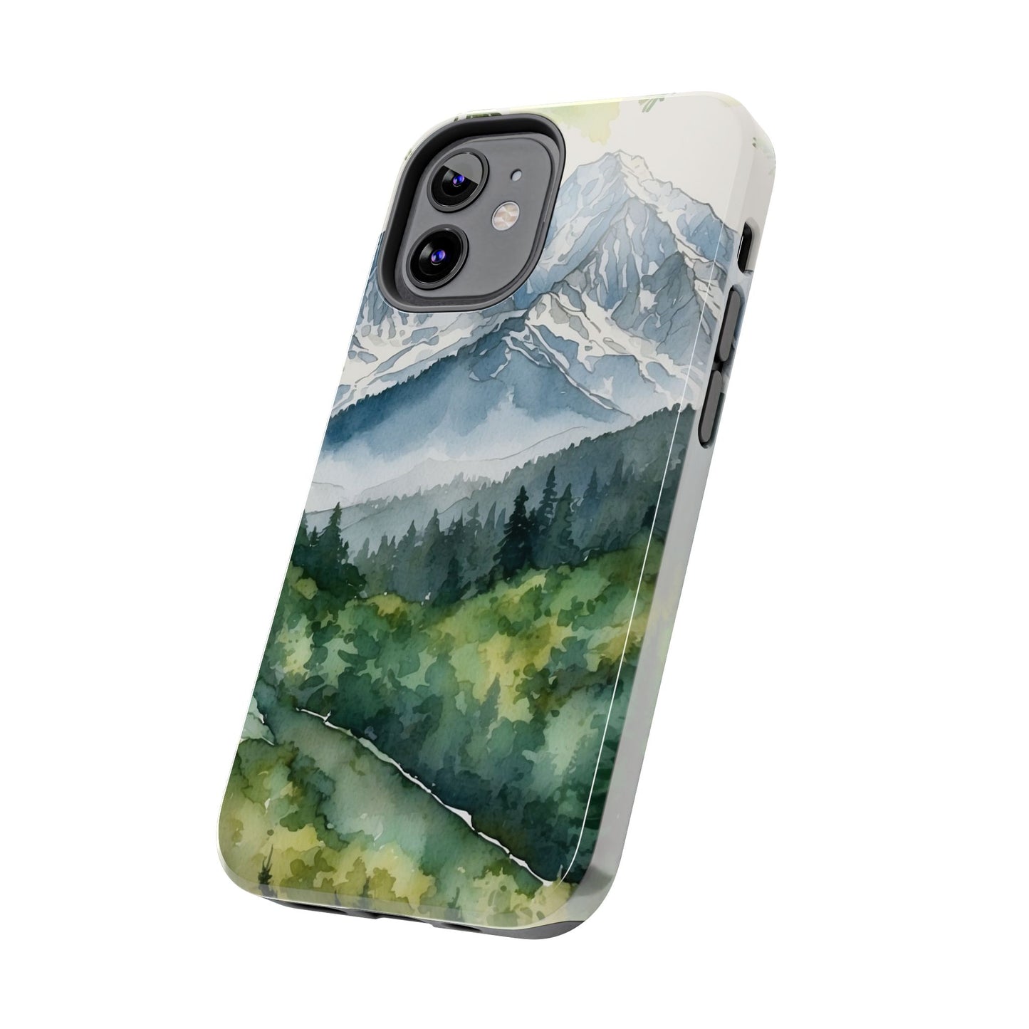 Watercolor Alpine Mountainscape - iPhone Case