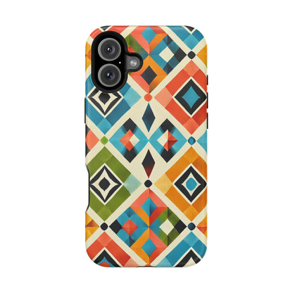 Harlequin Geometric MagSafe iPhone Case - Vibrant Abstract Protective Cover