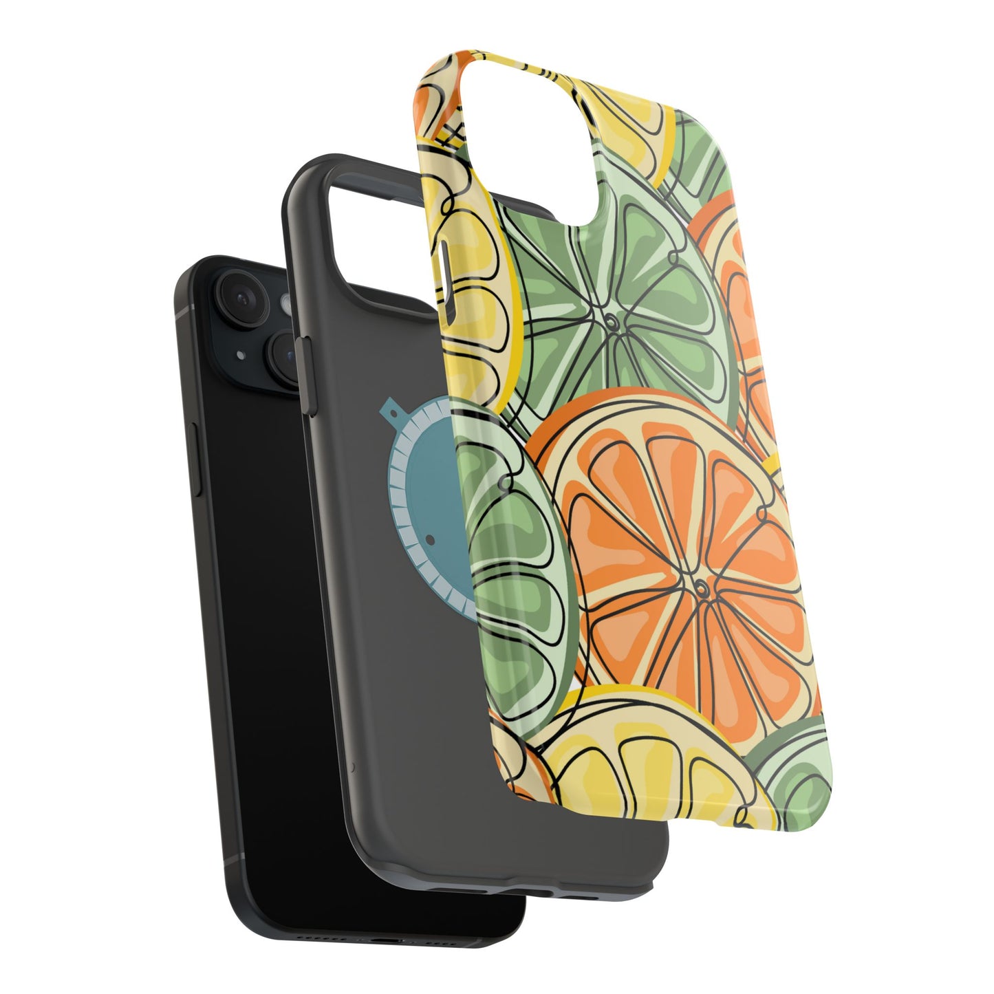 Citrus Zest Tough MagSafe iPhone Case – Bold Lime, Lemon, and Orange Design, Shockproof Protection