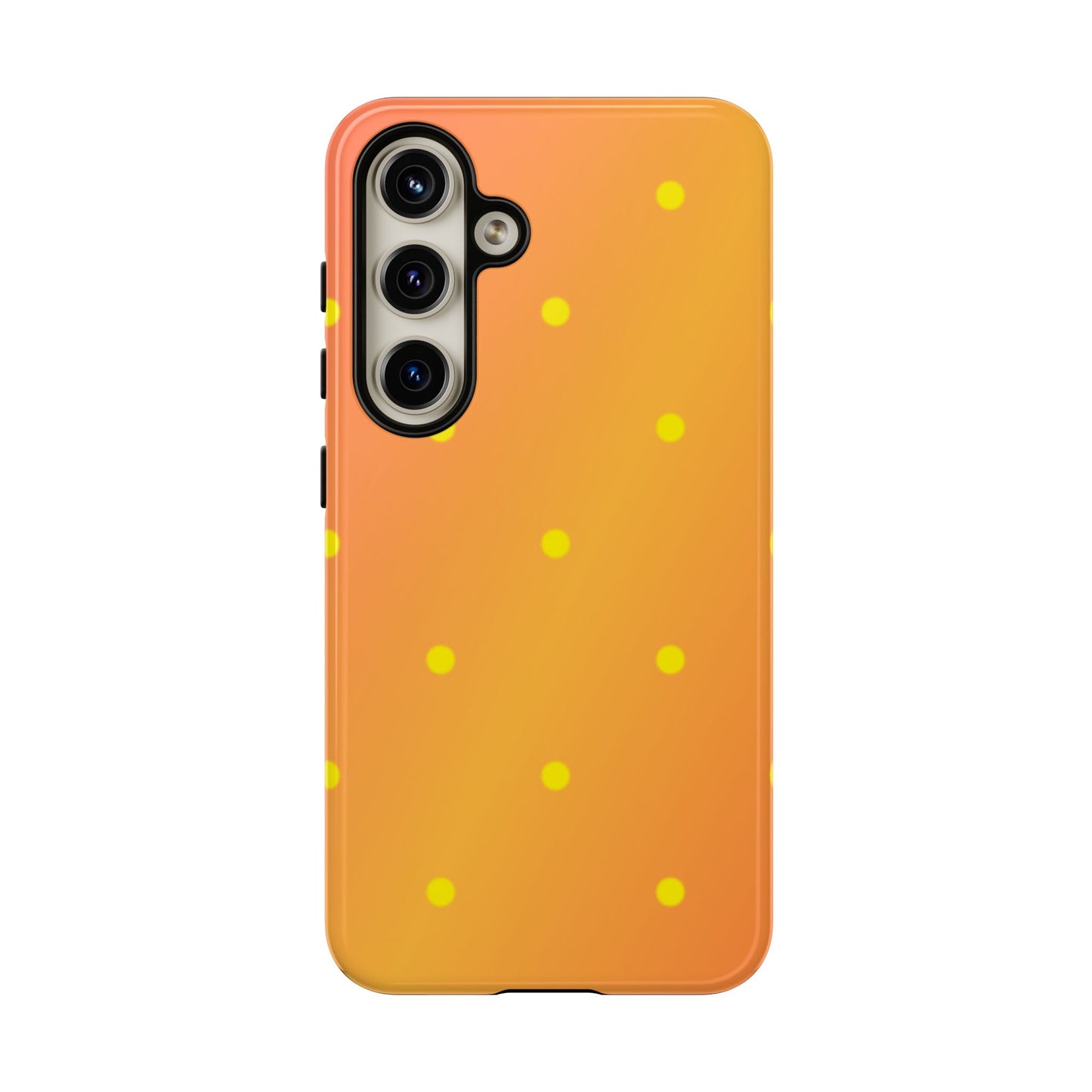 Sunset Gradient Polka Dots Samsung Galaxy Case – Shockproof, Matte Finish, Dual-Layer Protection