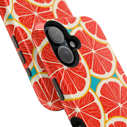 Ruby Grapefruit Pop Tough MagSafe iPhone Case – Vibrant Citrus Design, Shock-Resistant Protection