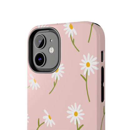 Daisy Delight Tough iPhone Case – Cute Floral Design with Dual-Layer Protection