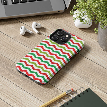 Vibrant Fiesta Chevron – Yellow Green, Green & Red Geometric Case