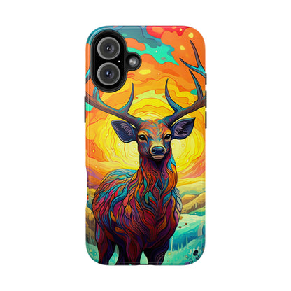 Vibrant Stag in Bloom – iPhone Case