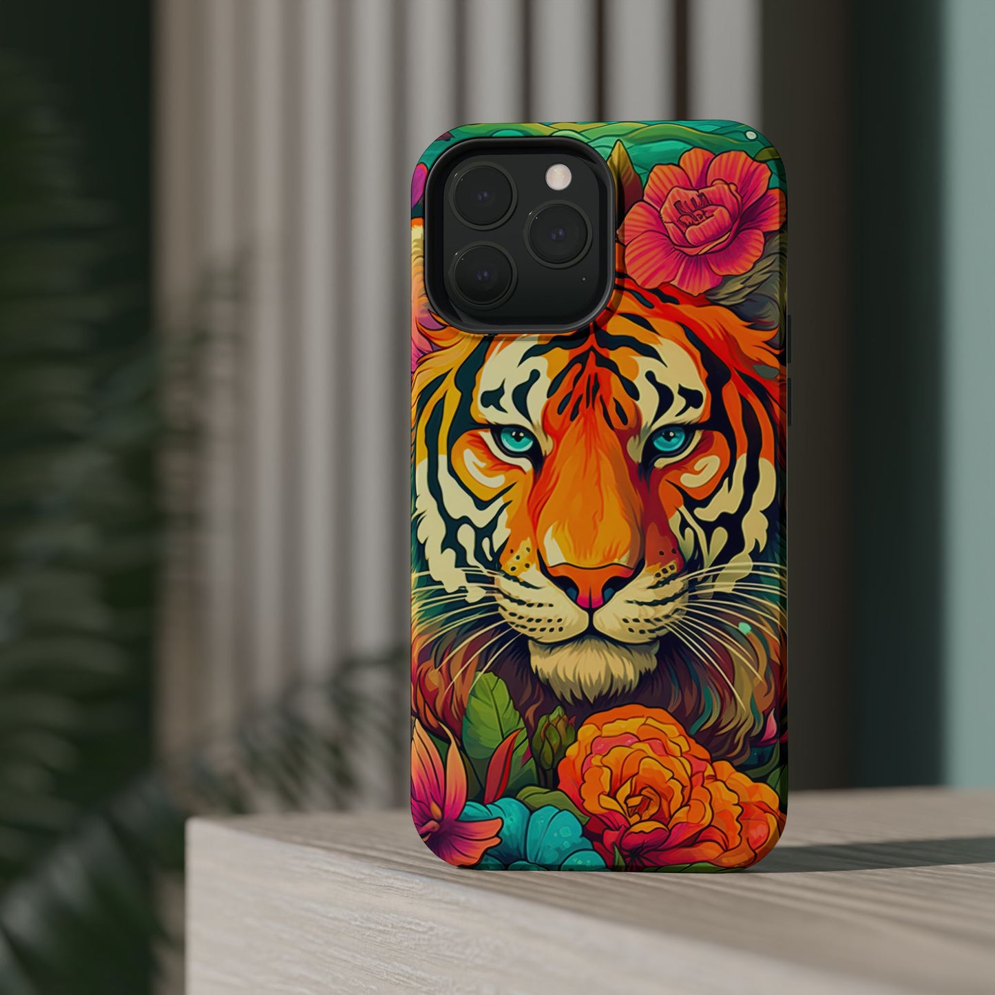 Fierce Rainbow Tiger Art - MagSafe iPhone Case