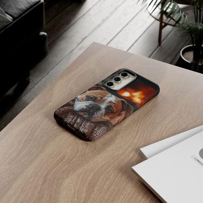 Cozy Bulldog Samsung Galaxy Case – Fireside-Inspired Protective Cover