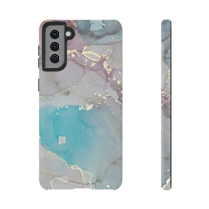 Sky Blue & Purple Marble Wave – Samsung Galaxy Case with Elegant Swirl Design