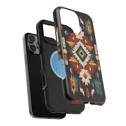 Southwestern Arrow & Diamond Tough MagSafe iPhone Case – Bold Tribal Design, Dual-Layer Protection